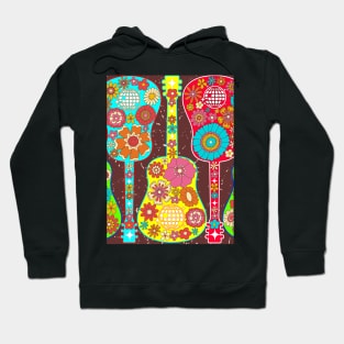 Retro Floral Disco Guitars Hoodie